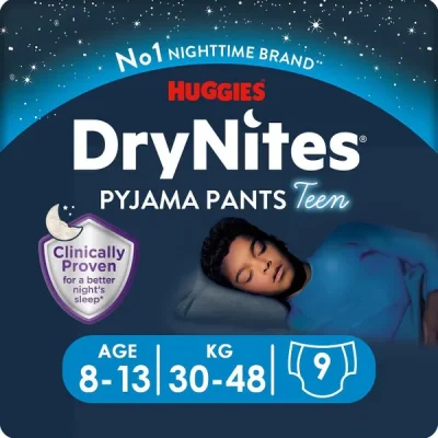 Пелени гащички Huggies DryNites Boy, 8-15 години, 27-57 кг,