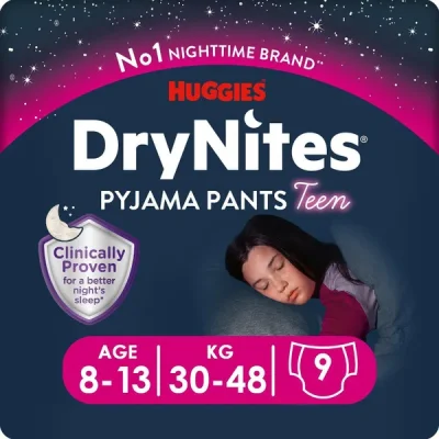 Пелени гащички Huggies DryNites Boy, 8-15 години, 27-57 кг