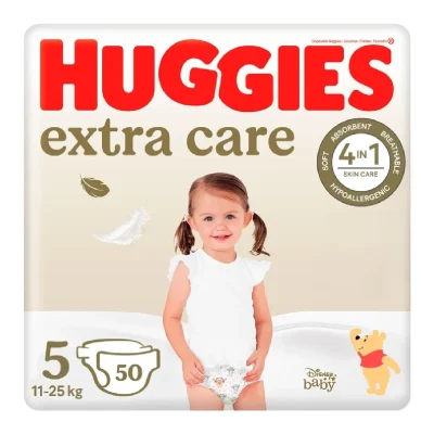 Пелени Huggies Extra care  5, 11-25 кг, 50 бр