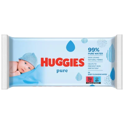 Huggies Бебешки мокри кърпички Pure X 56 броя