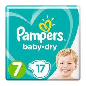 Pampers baby-dry size 7 15+кг 4*17бр 68бр стек