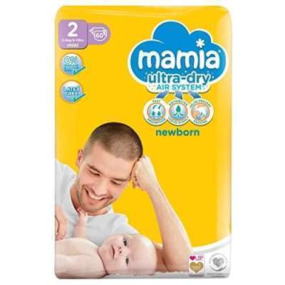 Памперси Мамиа 2-ка, 60 броя, 3-6 кг.
